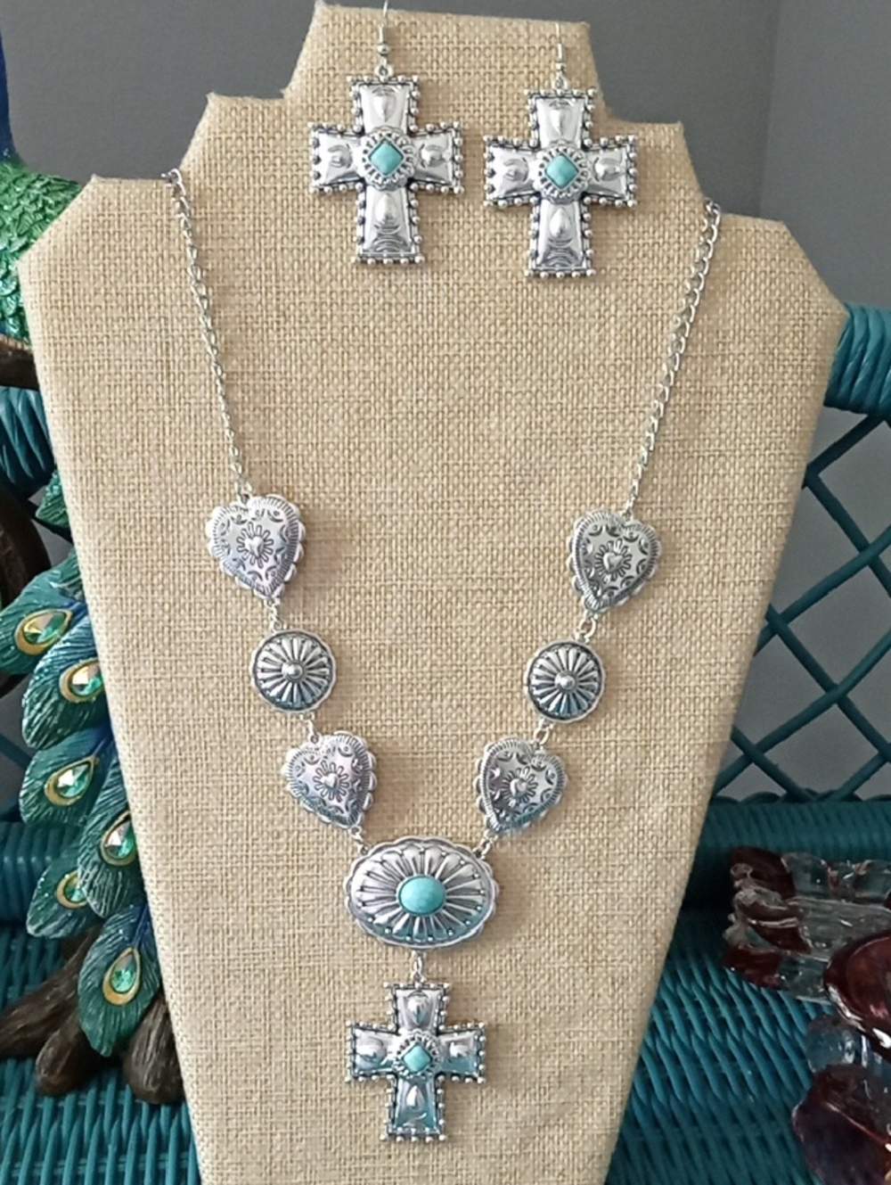 Southwest Turquoise Silver Jewelry Set